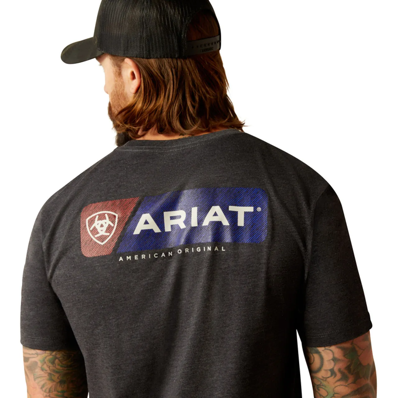 Breathable Wear Fit Ariat Men's Original Lines Graphic T-Shirt in Charcoal Heather