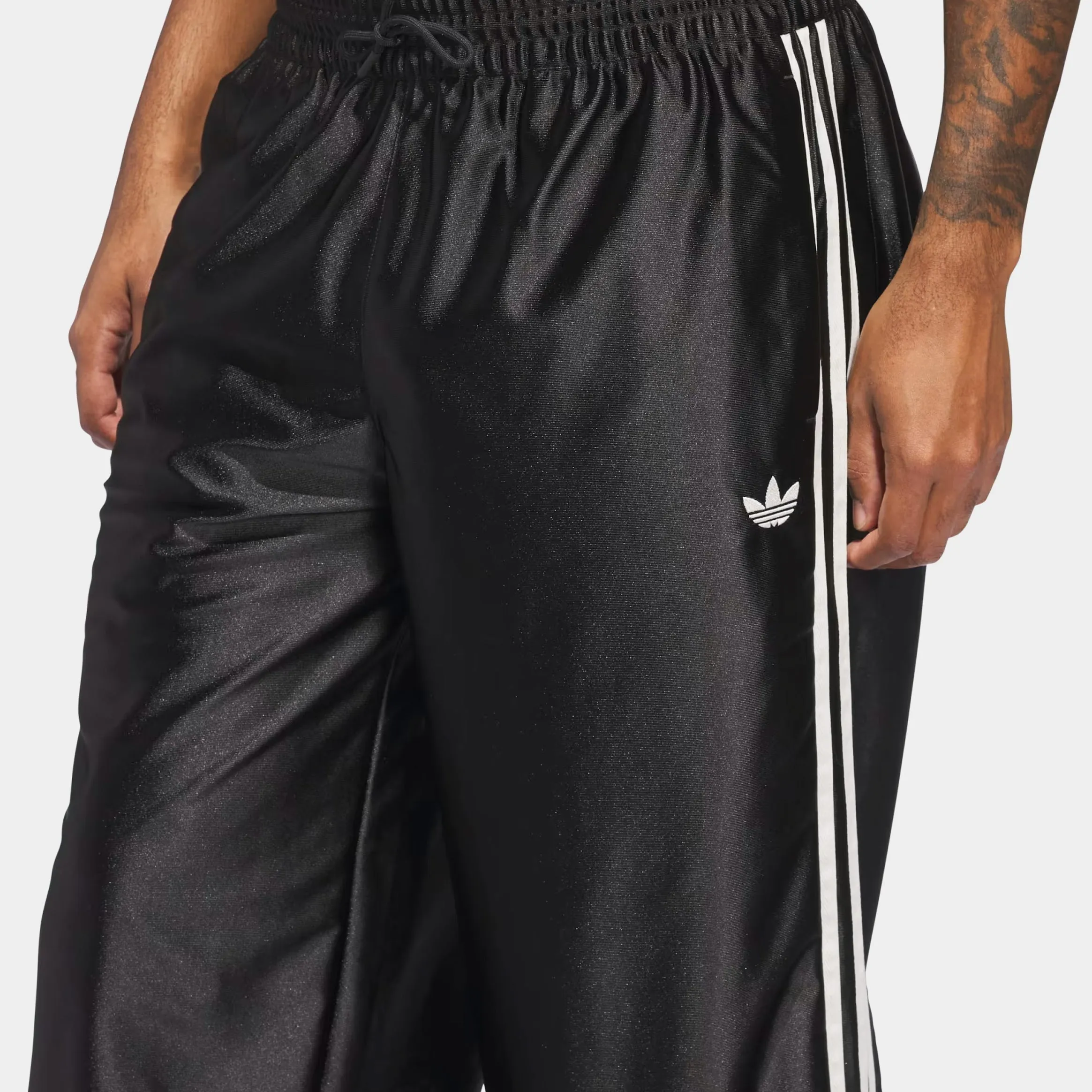 Basketball Tear Away Track Mens Pants (Black/Beige) Durable Fabric