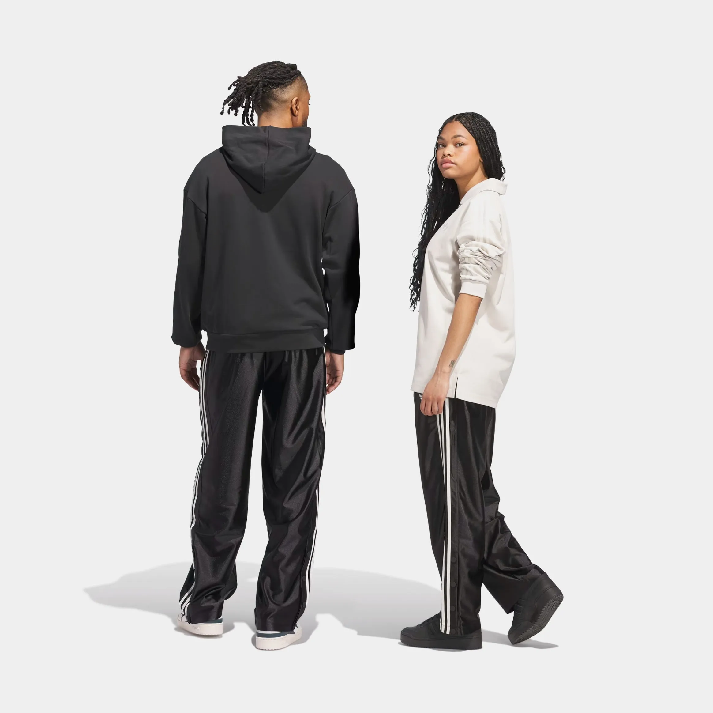 Fit Comfort Comfy Fit Basketball Tear Away Track Mens Pants (Black/Beige)