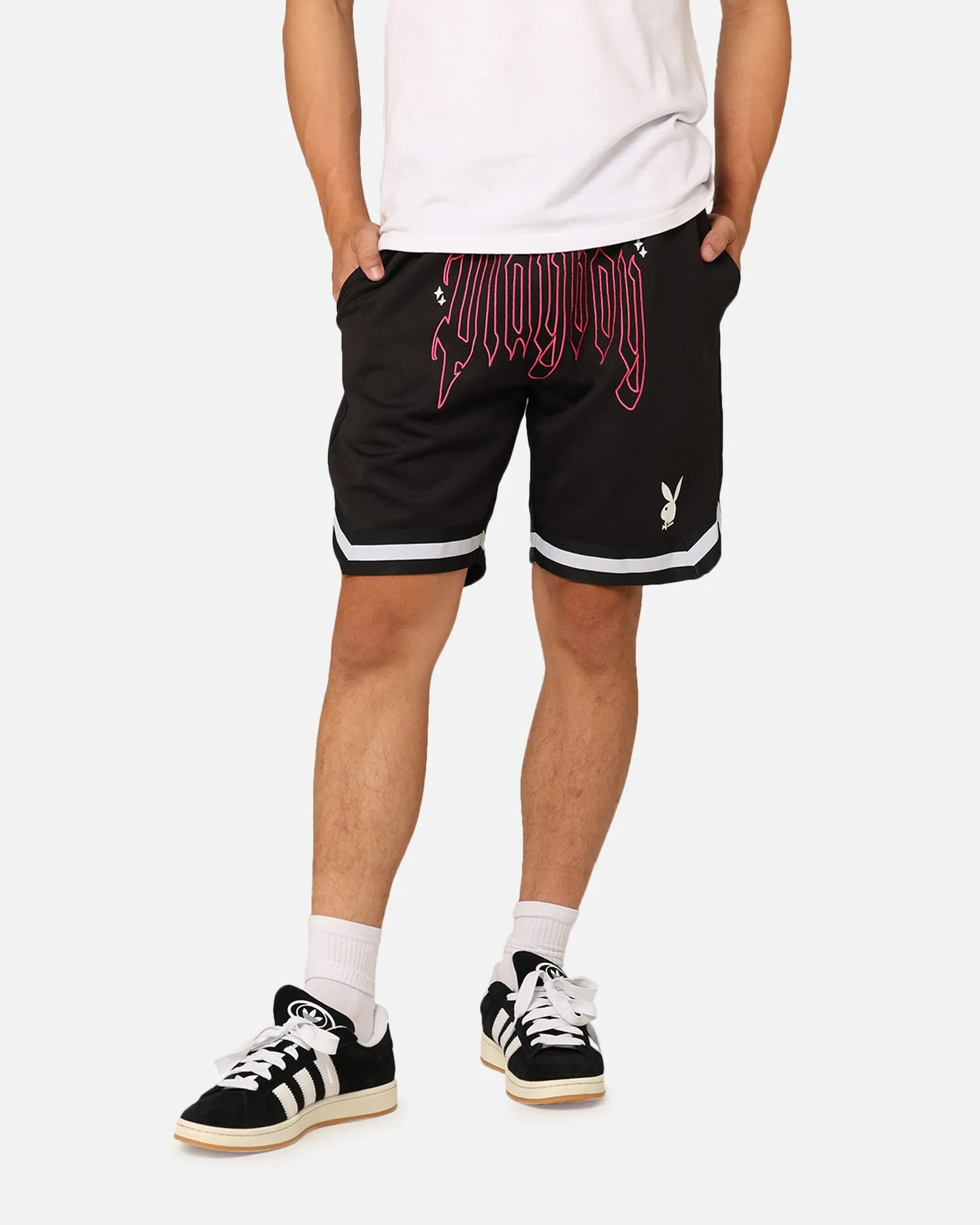 Playboy Card Shorts Black Breeze Flow Slim Layer