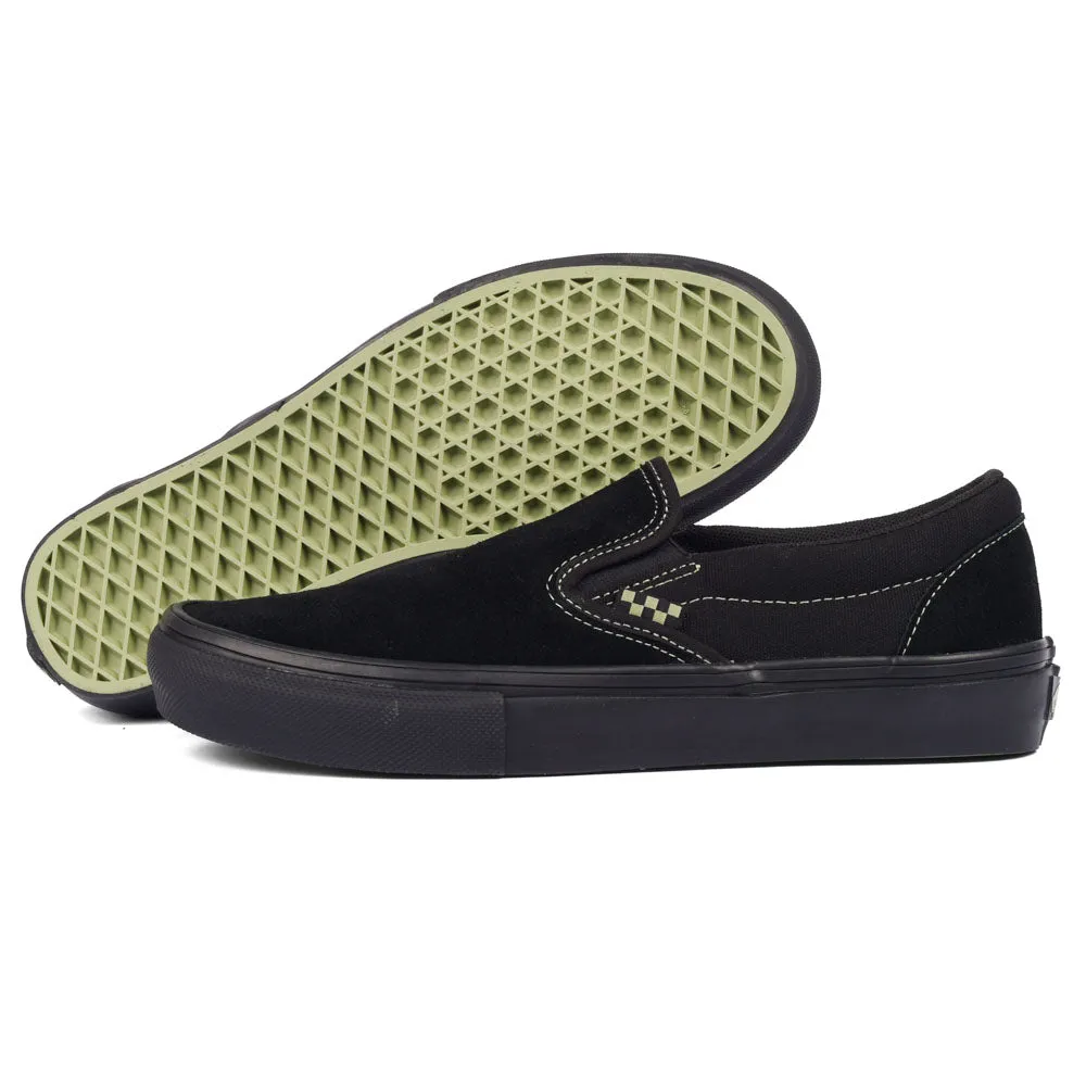 Calm Move Minimal Weight Vans - Skate Slip-On (Black/Olive Green)