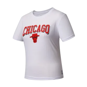 NBA Team Logo Print Regular Fit T-shirt - WHITE1, BULLS Under Layer