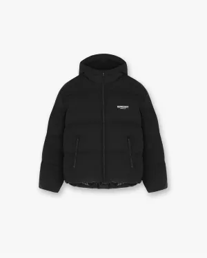 Represent Owners Club Hooded Puffer Jacket - Black ElasticWaistband Smooth Finish