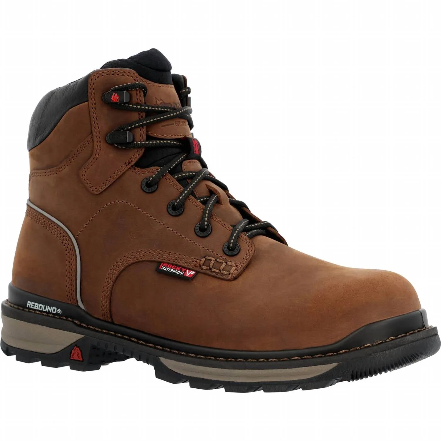 Men's Comp-Toe Rams Horn Waterproof 6" Work Boot In Brownd Oiled Master Cut