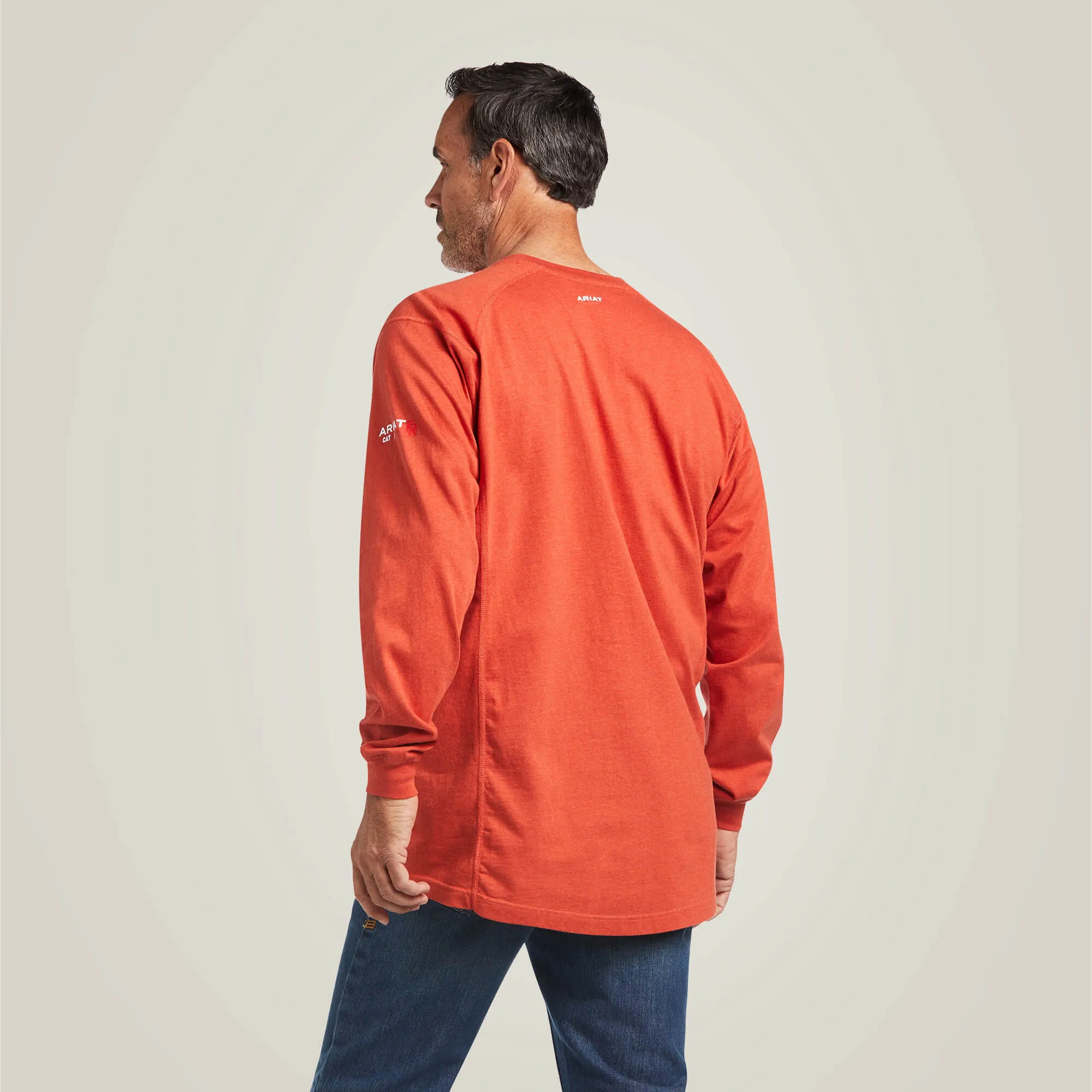 Ariat Men's FR Air Crew Long Sleeve T-Shirt - Volcanic Heather Practical Design