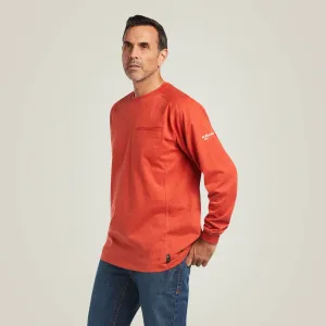 All Purpose Wear Ariat Men's FR Air Crew Long Sleeve T-Shirt - Volcanic Heather
