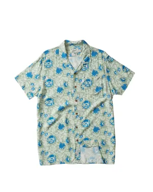 Vintage Hawaiian Camp Collar Shirt - Batik Print Office Attire