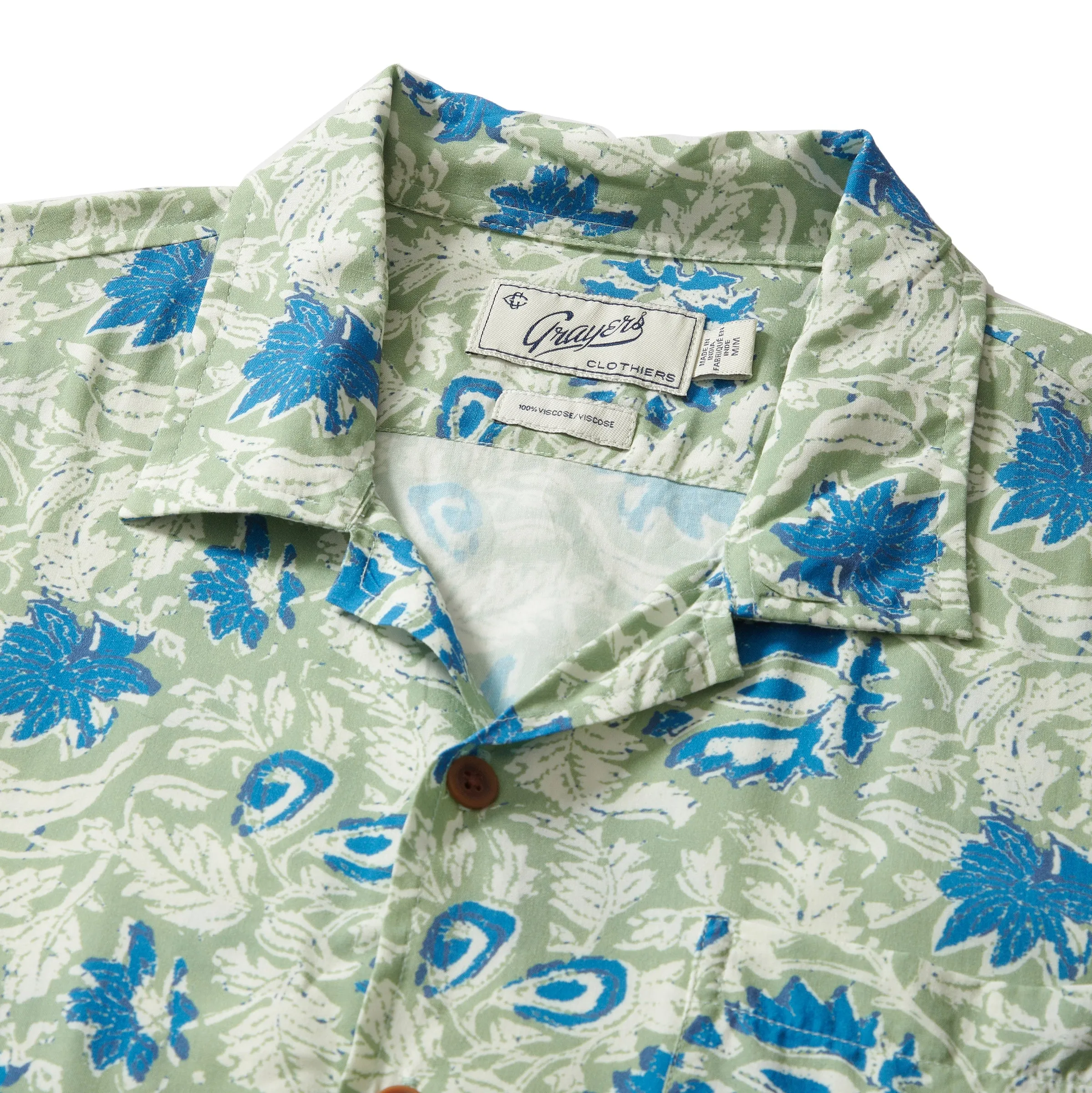 Vintage Hawaiian Camp Collar Shirt - Batik Print Slim fit clothing Breathable Essentials