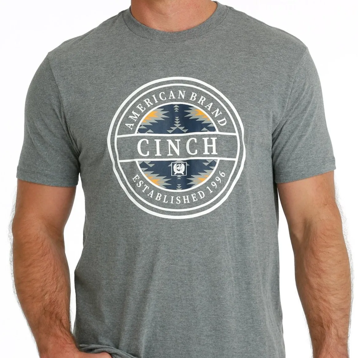 Cinch Men's American Brand Cinch T-Shirt in Gray Breathable Performance Fit Eco-friendly