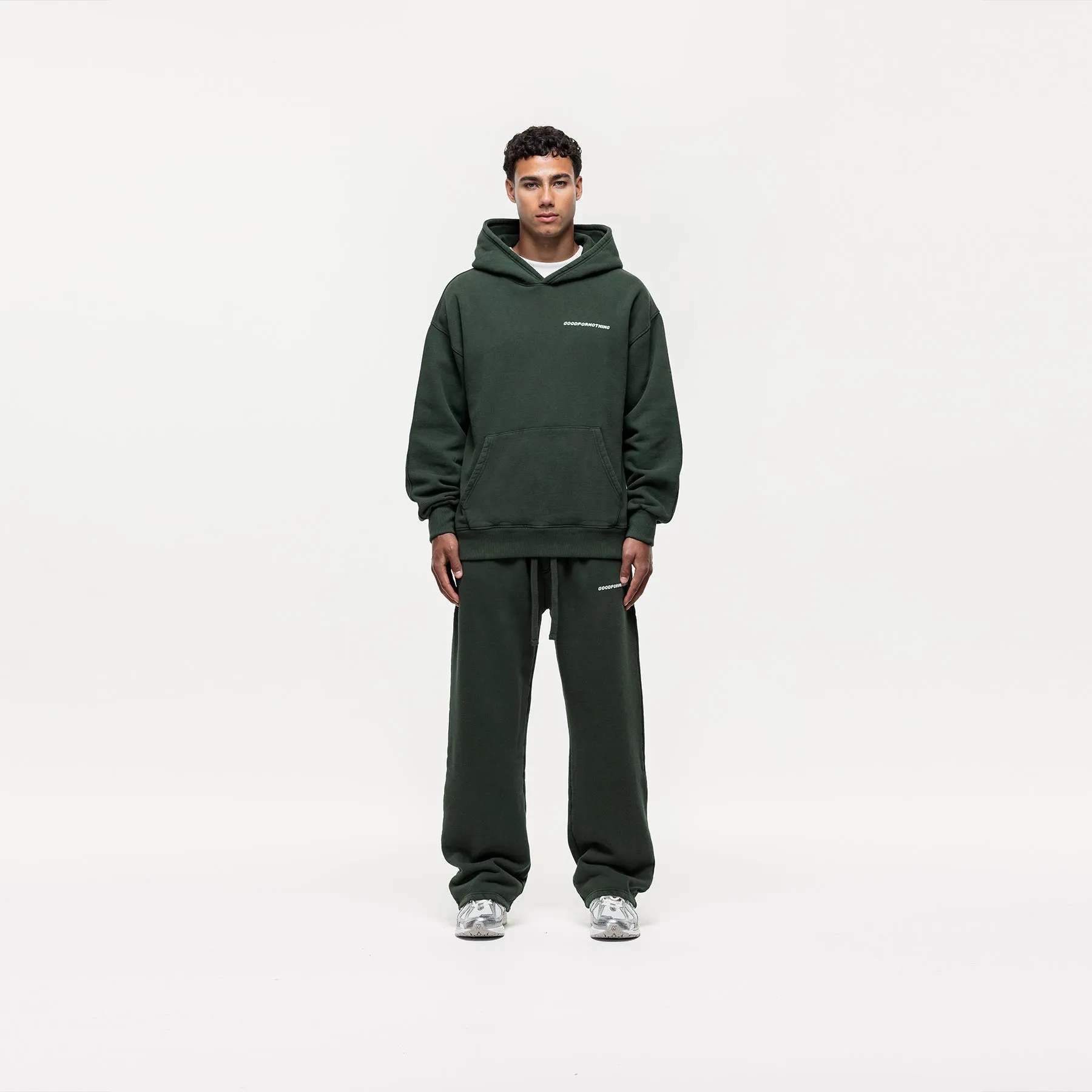 Vintage Washed Green Sweatpants Ergonomic Cut Easy Comfort