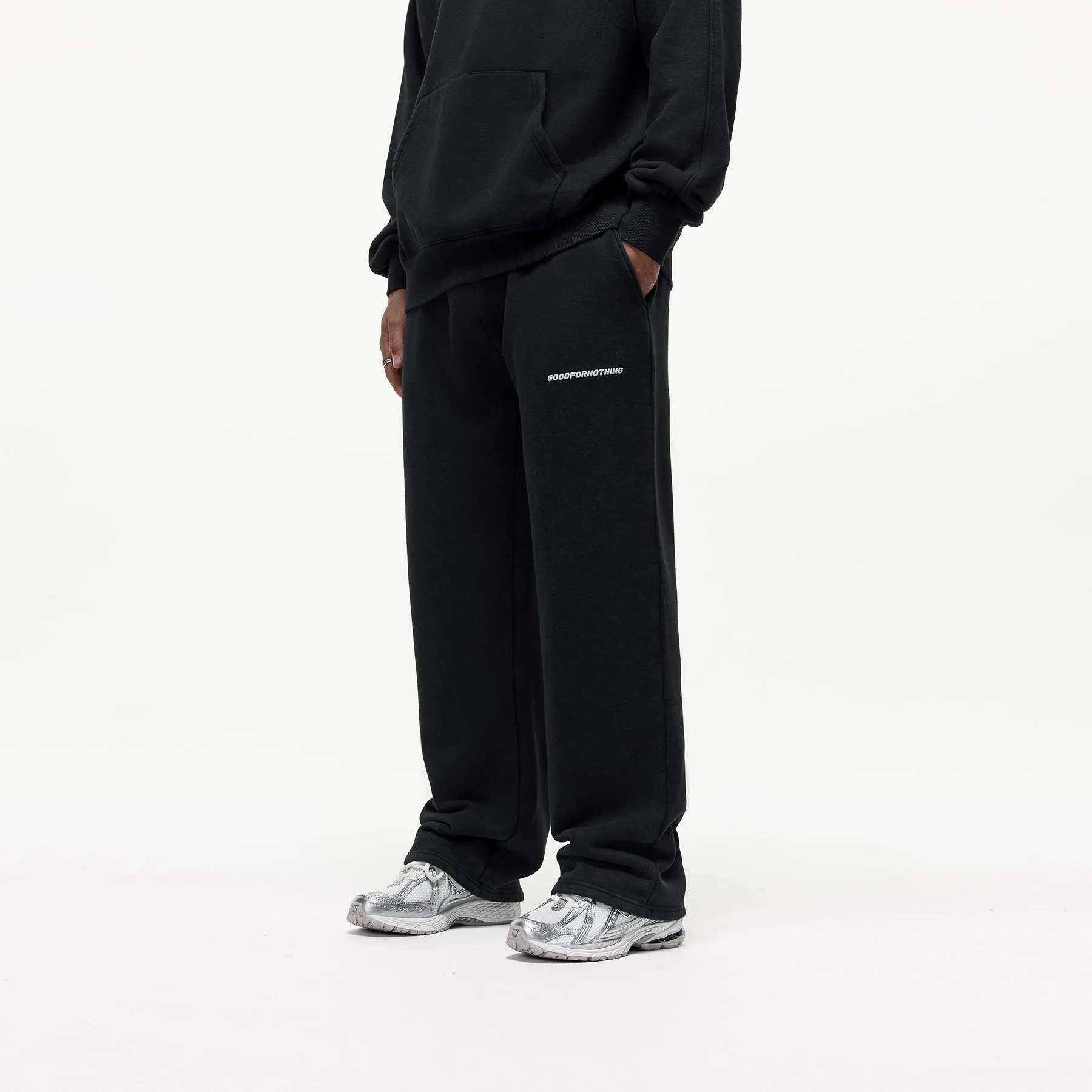 Core Cut Sweat Wicking Lining Vintage Washed Jet Black Sweatpants