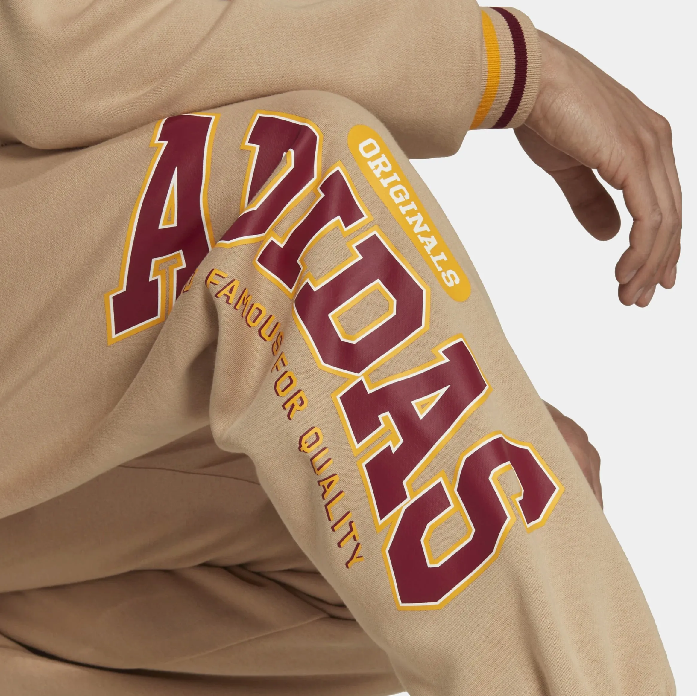 Class Of 72 Varsity Joggers Mens Sweatpants (Beige) Tapered Leg Design