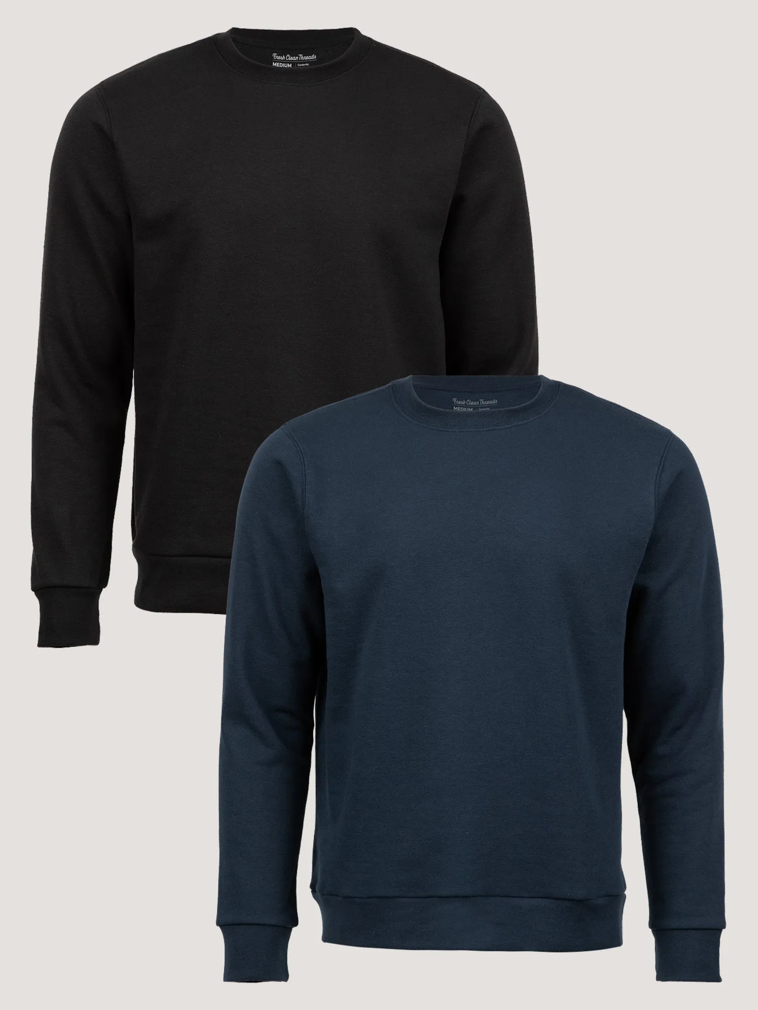 Casual Layers Crew Sweatshirt Black   Dark Navy 2-Pack