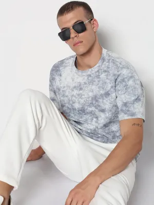 Men's Tie and Dye Blue Regular Fit T-Shirt Wonder Fit Trendy Jacket