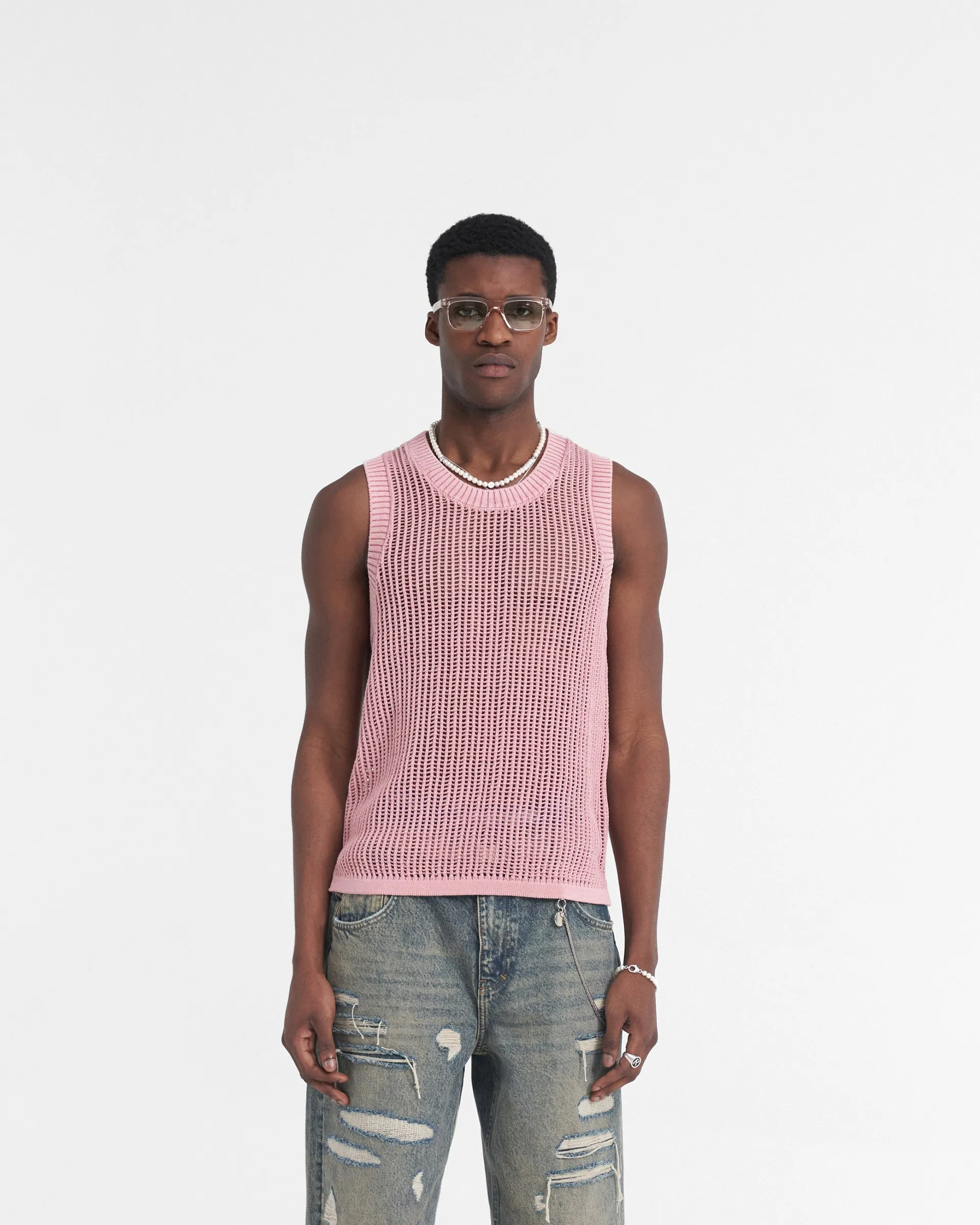 Washed Knit Vest - Sunrise Textured Fabric