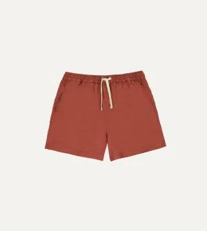 Washed Red Drawstring Shorts Light Wear