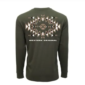 Spring Freshness Hooey Men's El Dorado Long Sleeve Tee in Surplus Green