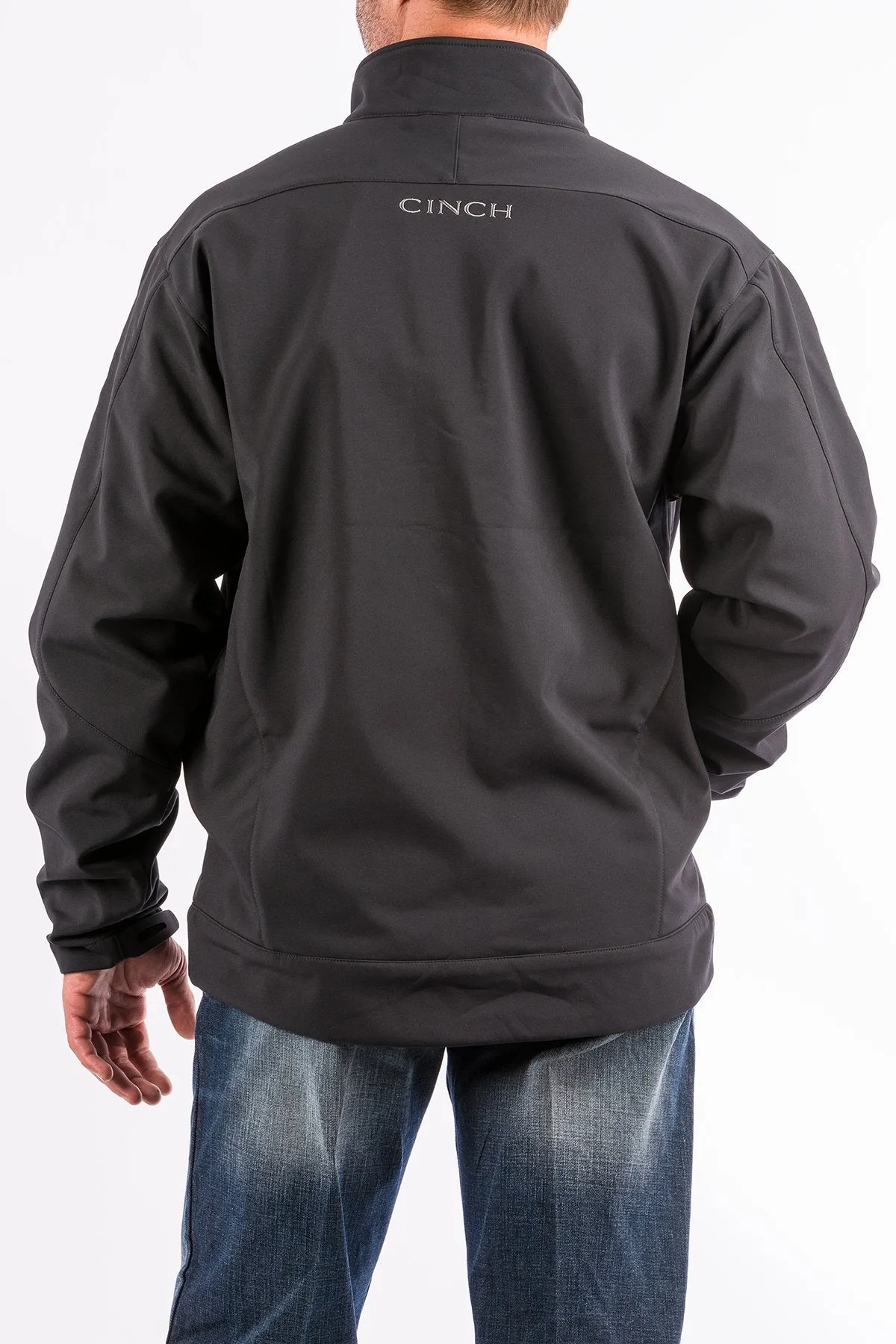 Cinch Men's Logo Concealed Carry Bonded Jacket in Black BondedSeams Adjustable Hood Feature