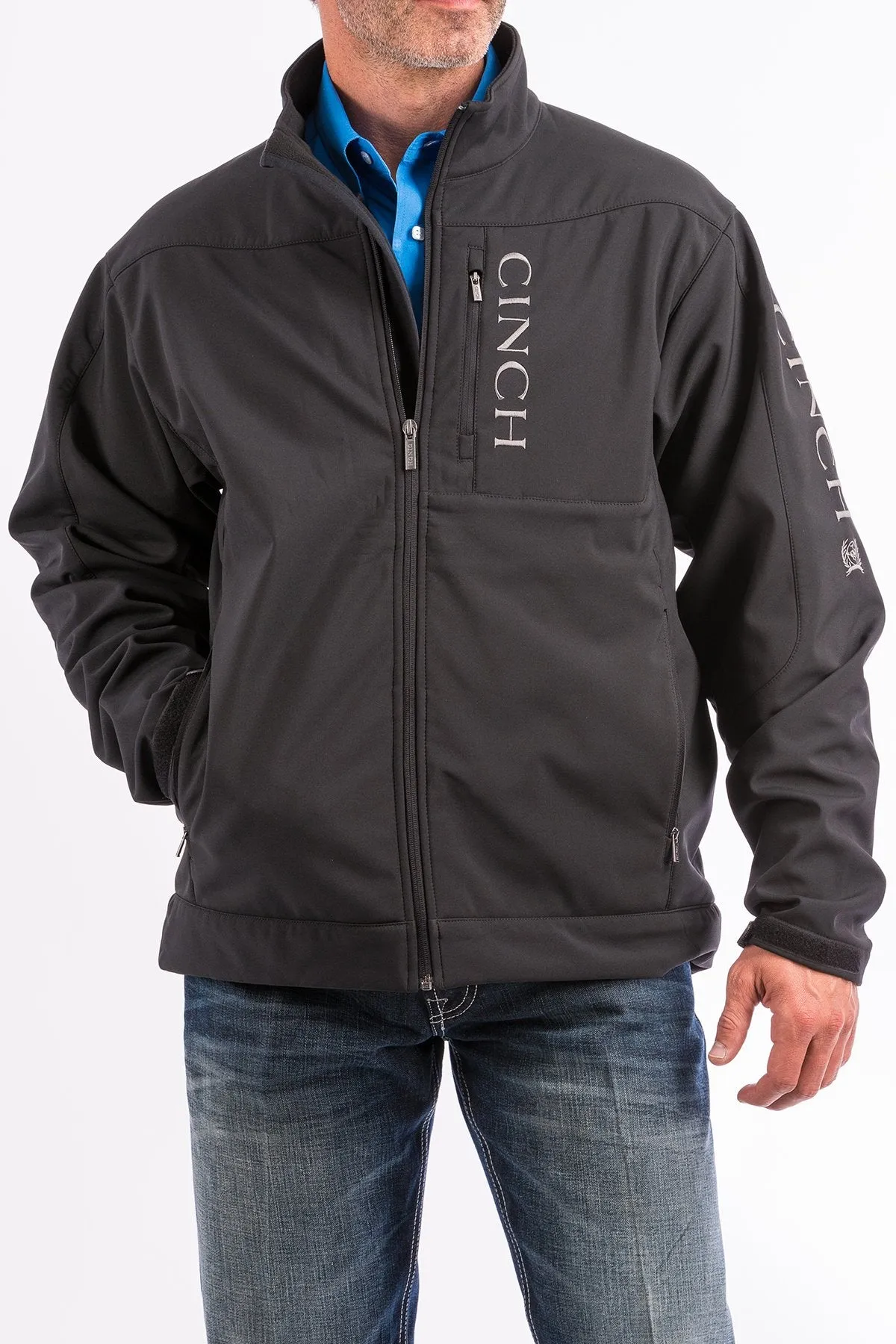 Heat Guard Cinch Men's Logo Concealed Carry Bonded Jacket in Black