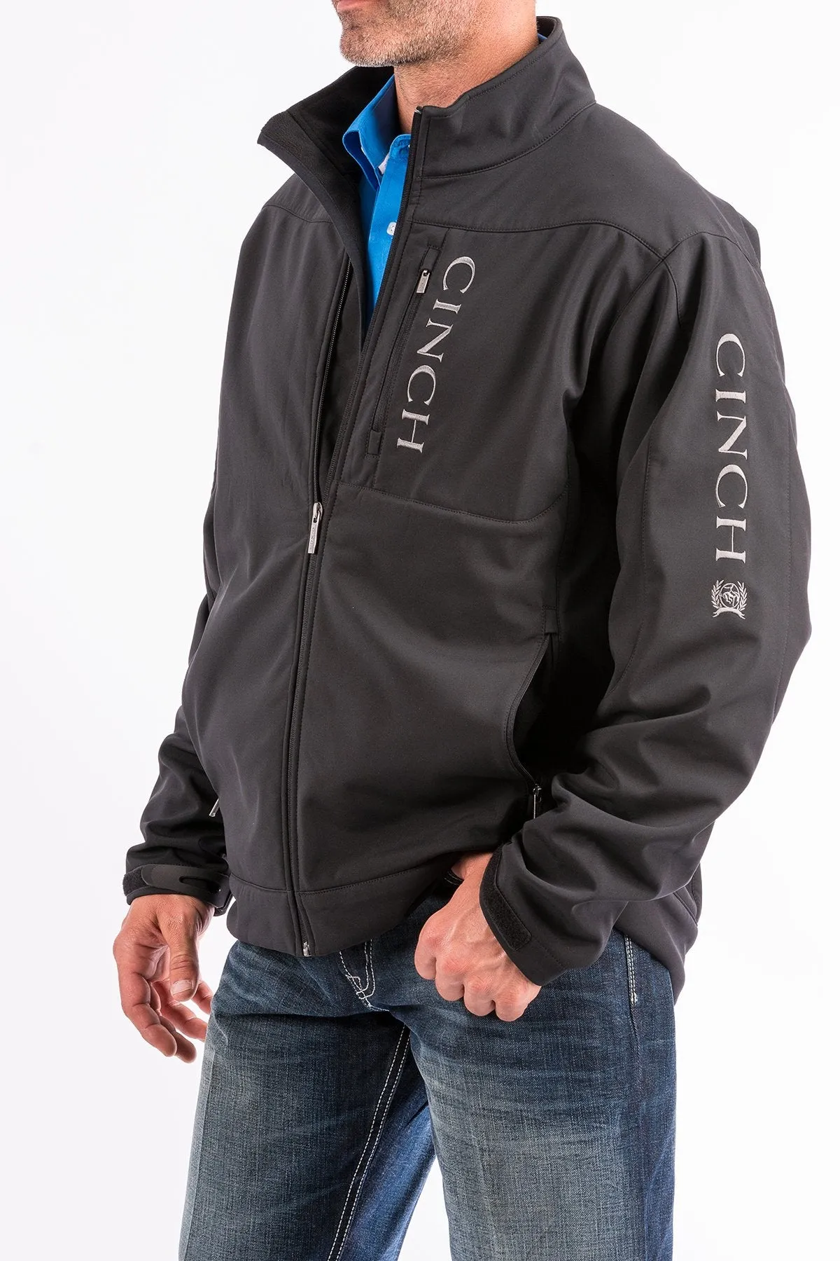 Cinch Men's Logo Concealed Carry Bonded Jacket in Black Thermo Regulating
