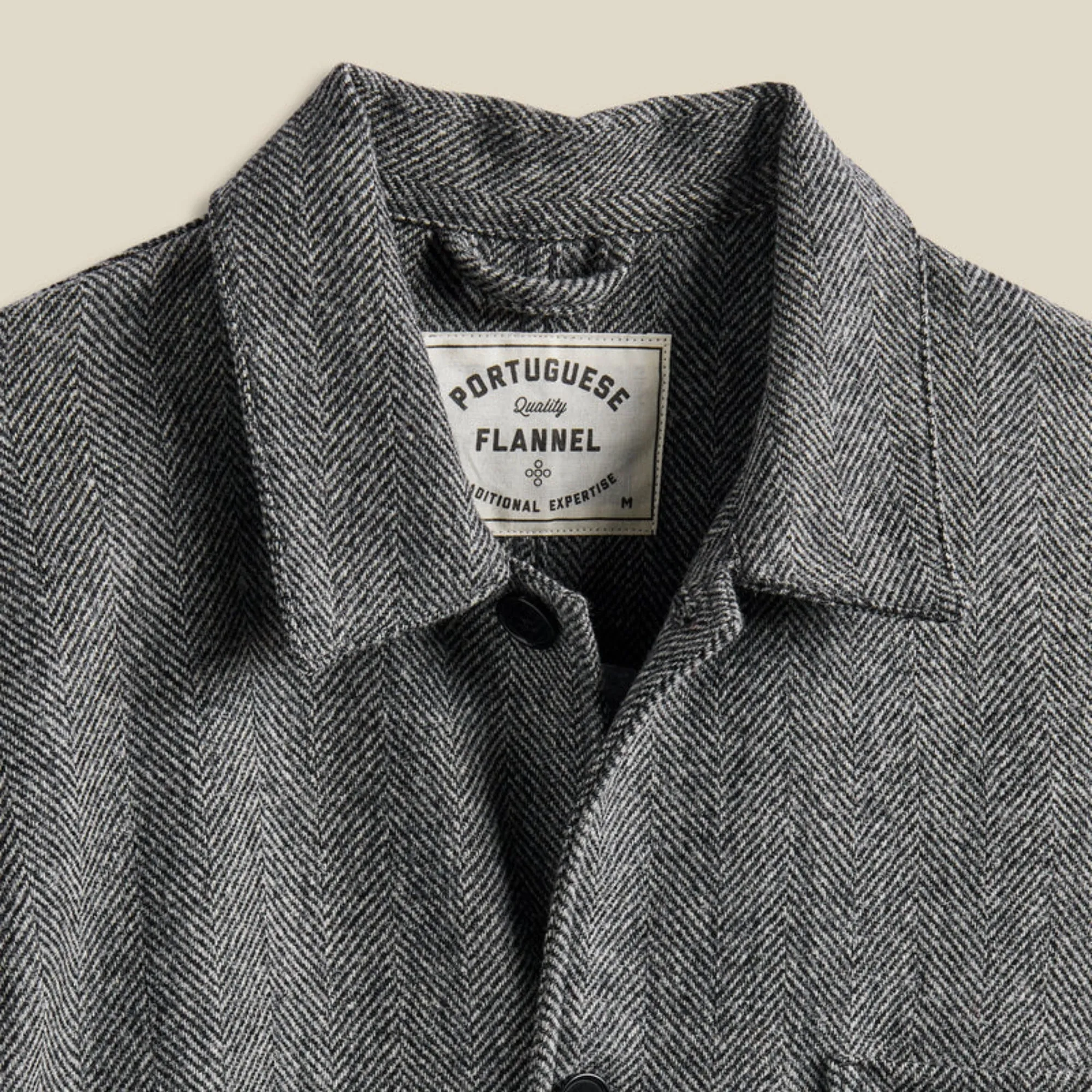 Non Restrictive Cut Odor Control Finish Labura Herringbone Wool Jacket (Grey)