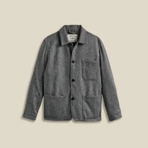 Headphone Hole Labura Herringbone Wool Jacket (Grey)