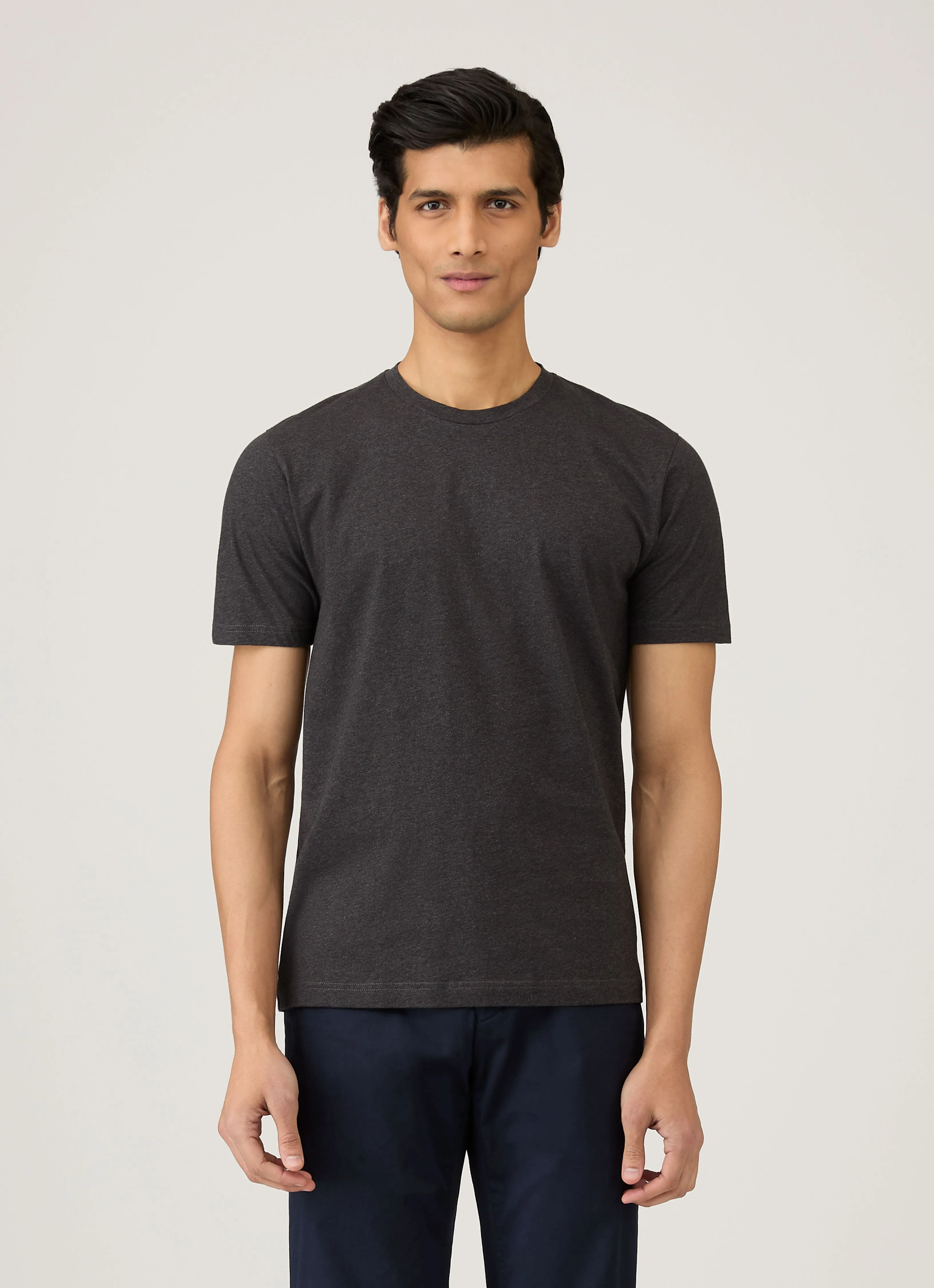 Slim Fit Comfort Men's Riviera T-shirt in Charcoal Melange
