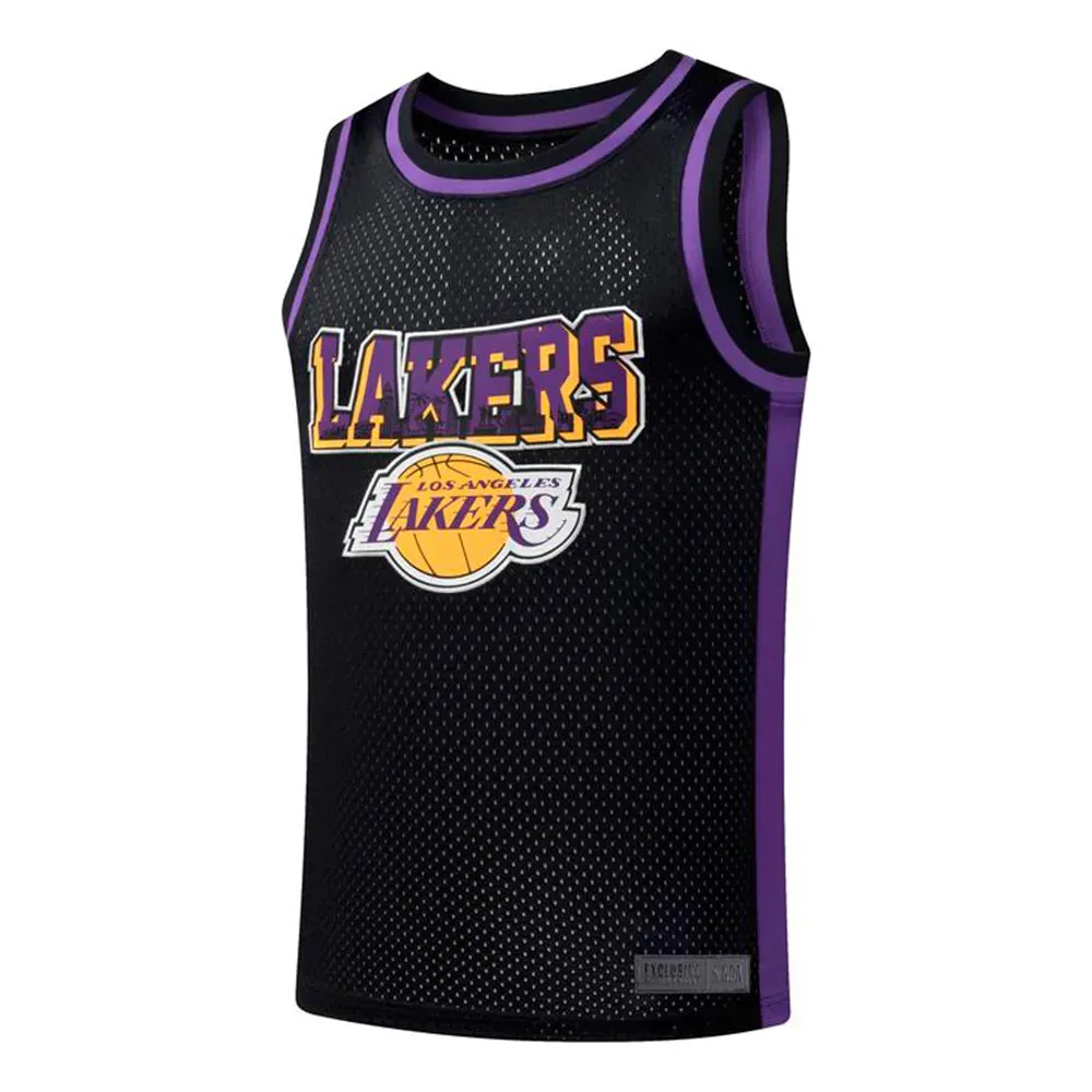 NBA Regular Fit Rubber Print Mens Tank Top - Los Angeles Lakers Performance Flex Relaxed Neckline