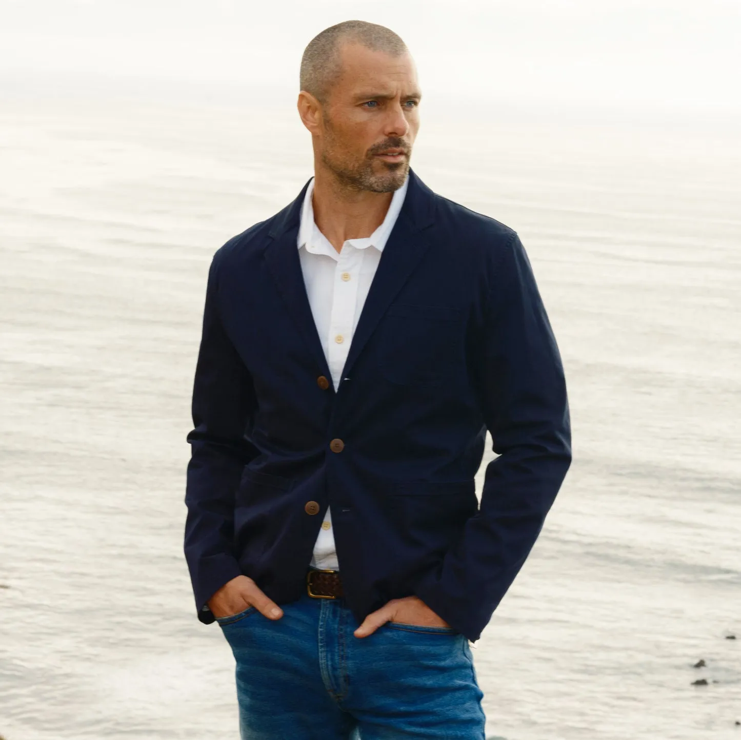 Thompson Flex Stretch Blazer - Dark Navy CompactPacking Wind Blocking Fabric