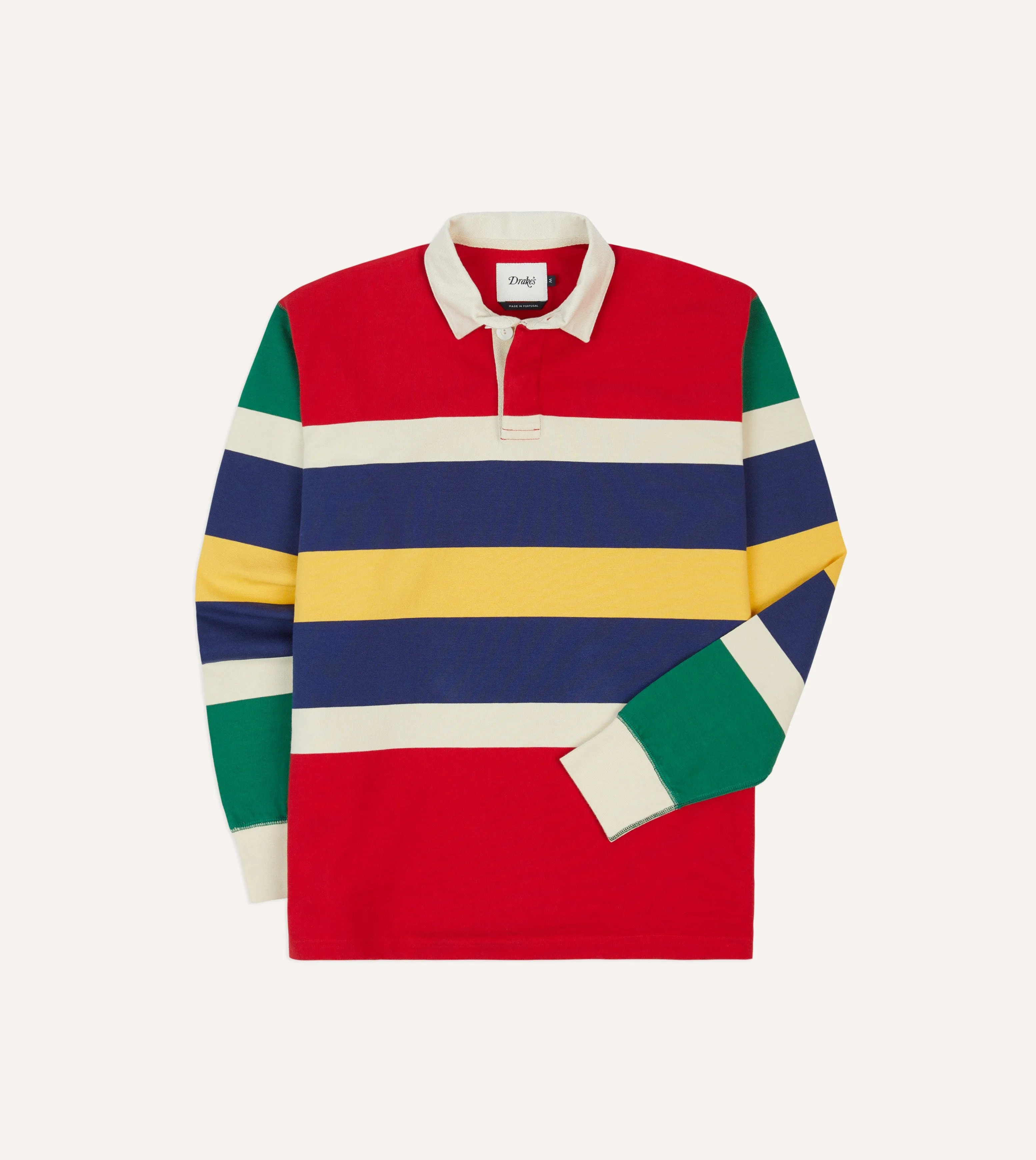 Essential Clothing Red, Yellow and Navy Multi Stripe Cotton Rugby Shirt