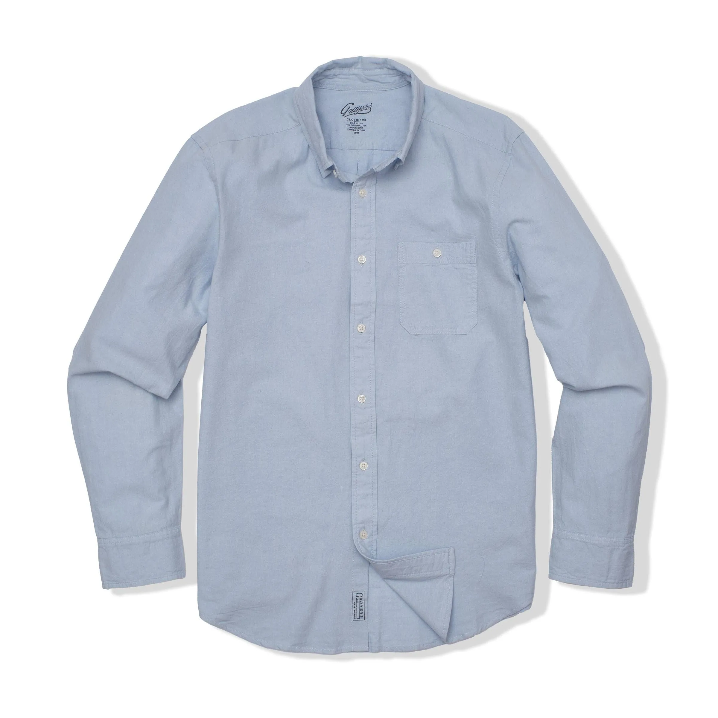 SeamFreeShoulders Lightweight Chambray Solid Shirt - Sky Blue