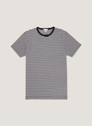 Men's Classic T-shirt in Navy/White English Stripe Minimal Comfort Wear contrast