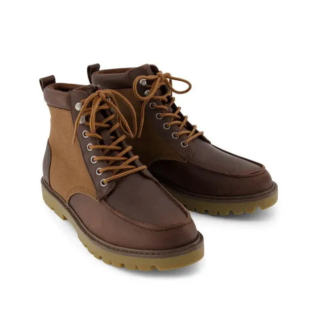 Boss Mode Long Last Toms Palomar 10021370 Men's US 10.5 Oak Brown Leather Ankle Hiking Boots KHD2300