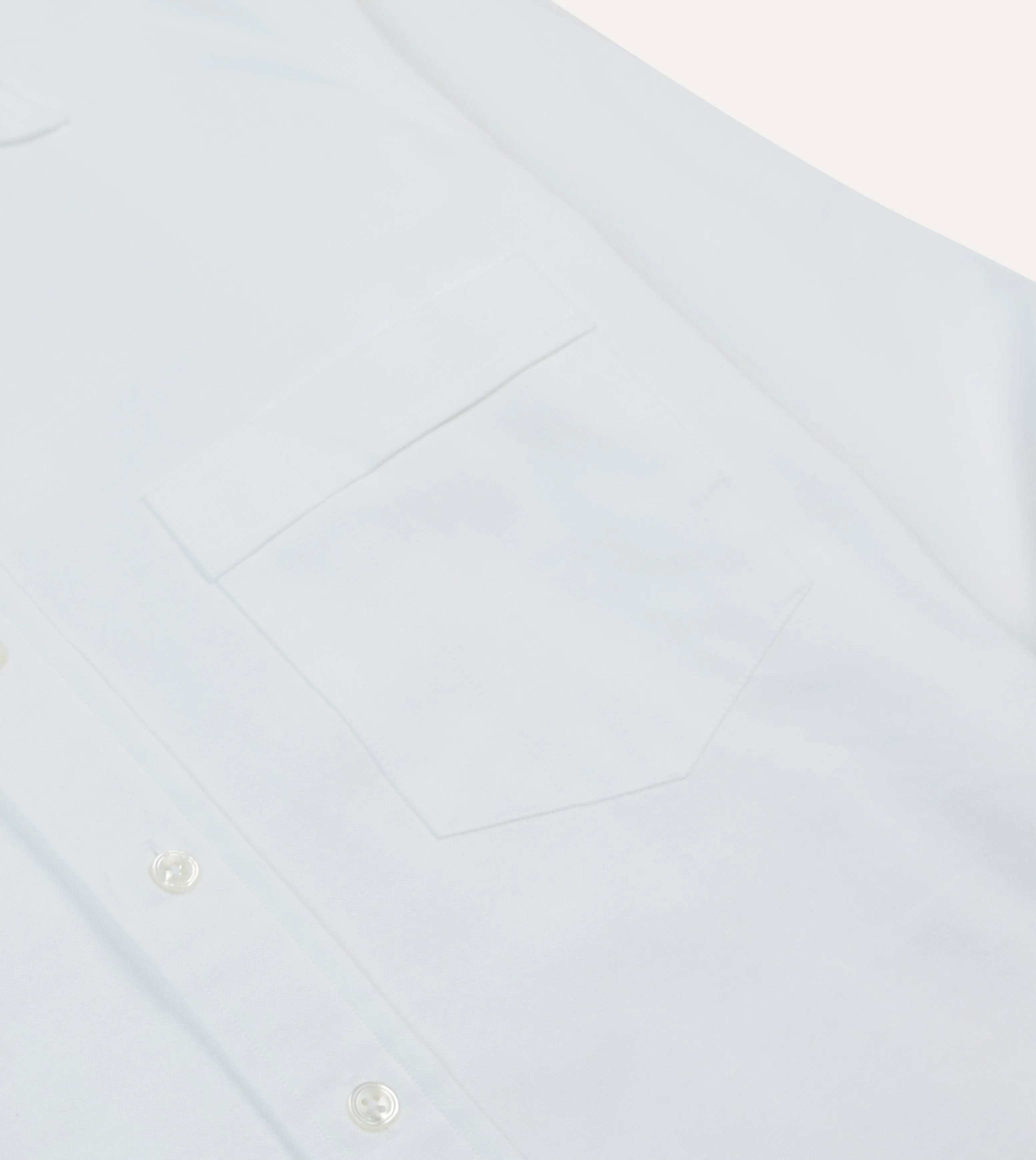 Ribbed Collar Design Sleek And Stylish White Cotton Oxford Cloth Long Point Collar Shirt