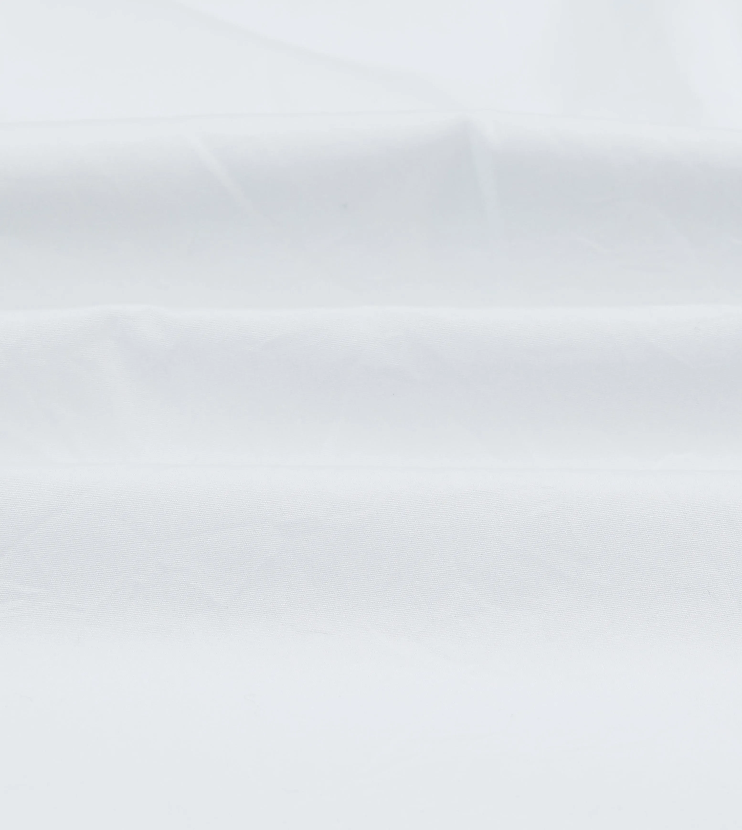 White Cotton Pocket Poplin Button-Down Shirt Low Profile Collar