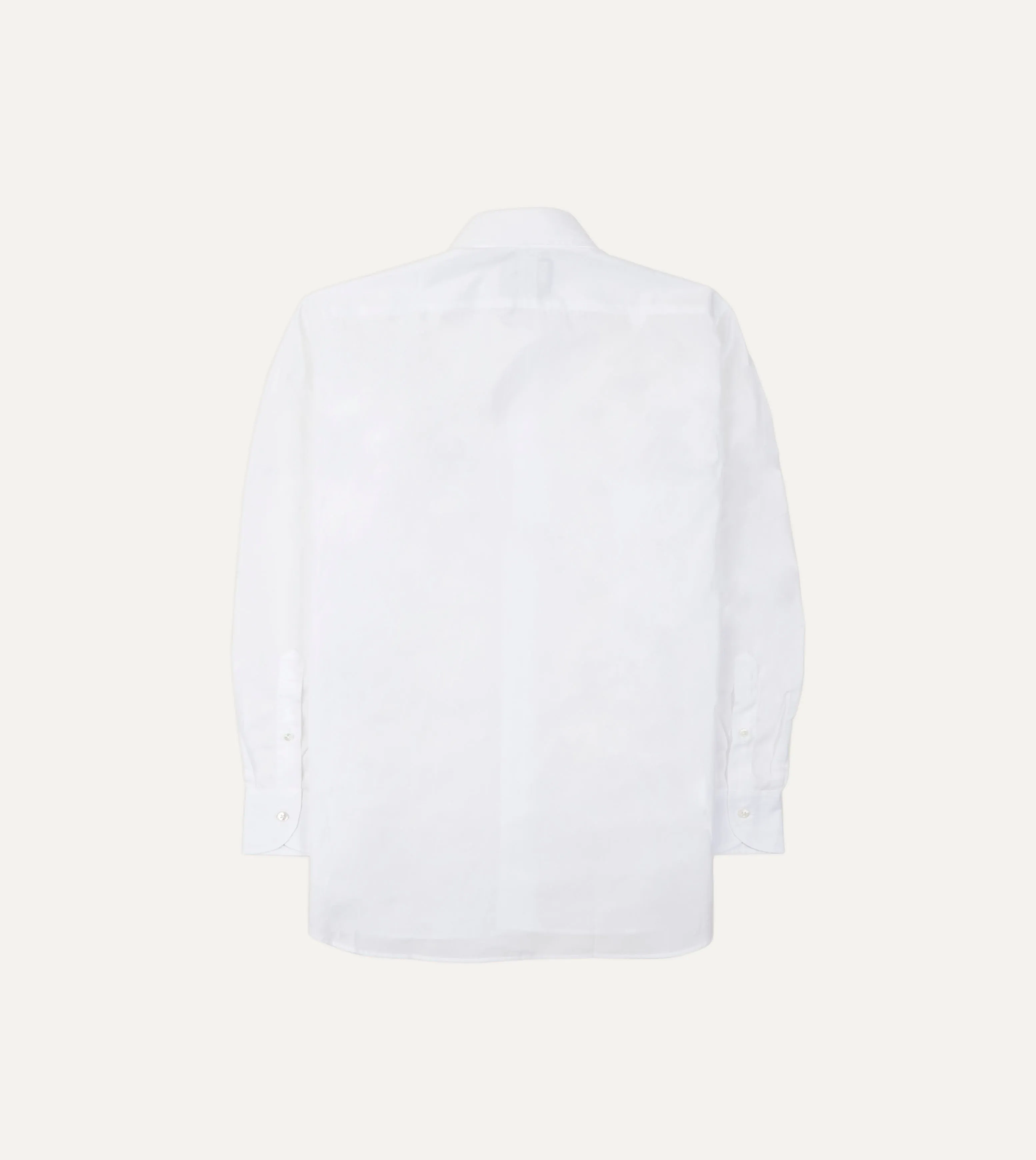 futuristic White Cotton Poplin Long Point Collar Shirt