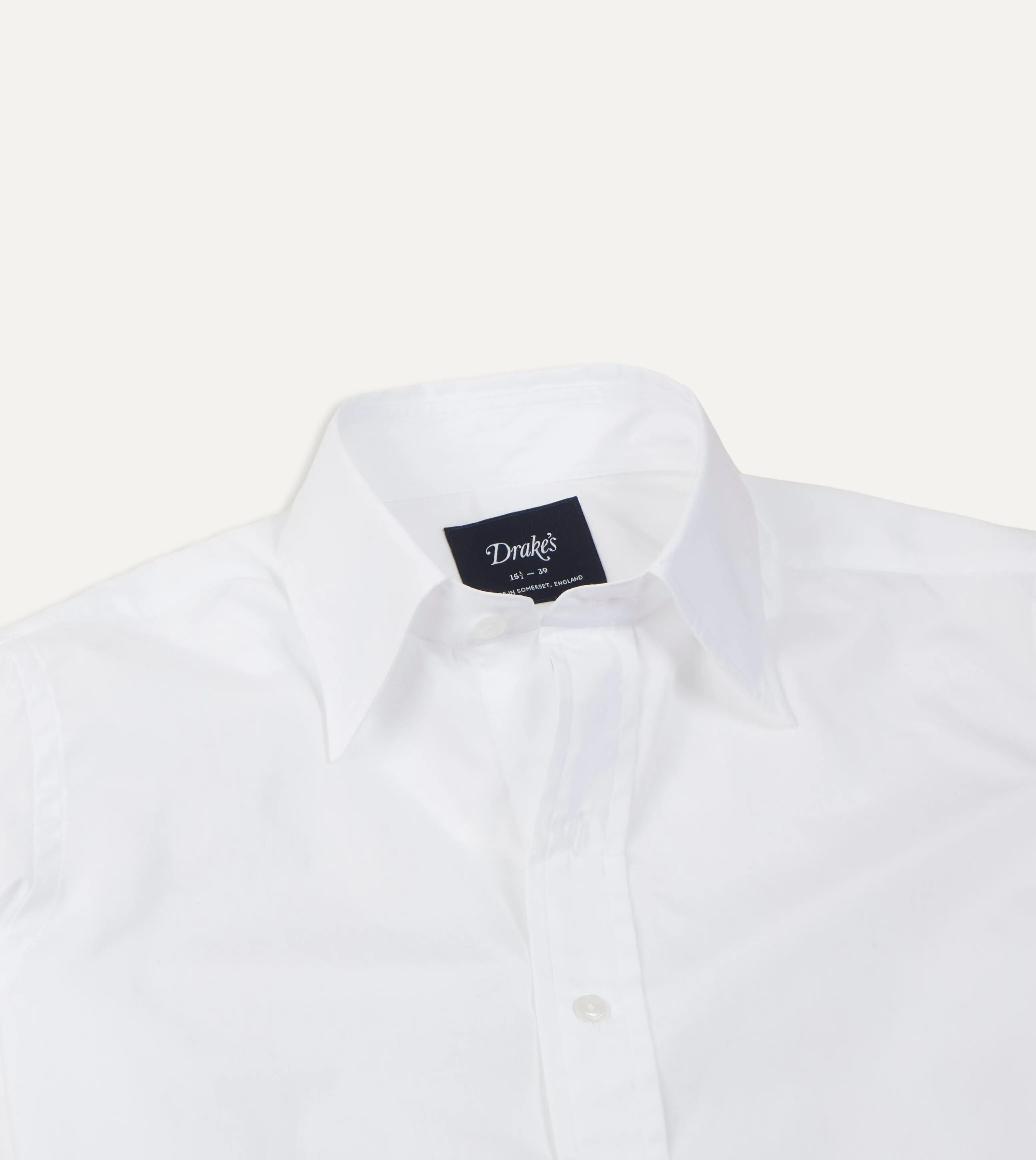 AntiBacterialTreatment White Cotton Poplin Long Point Collar Shirt