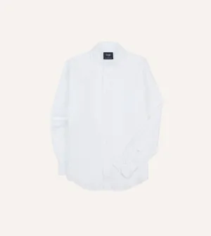 White Linen Spread Collar Shirt Textured Surface Beach Outfit