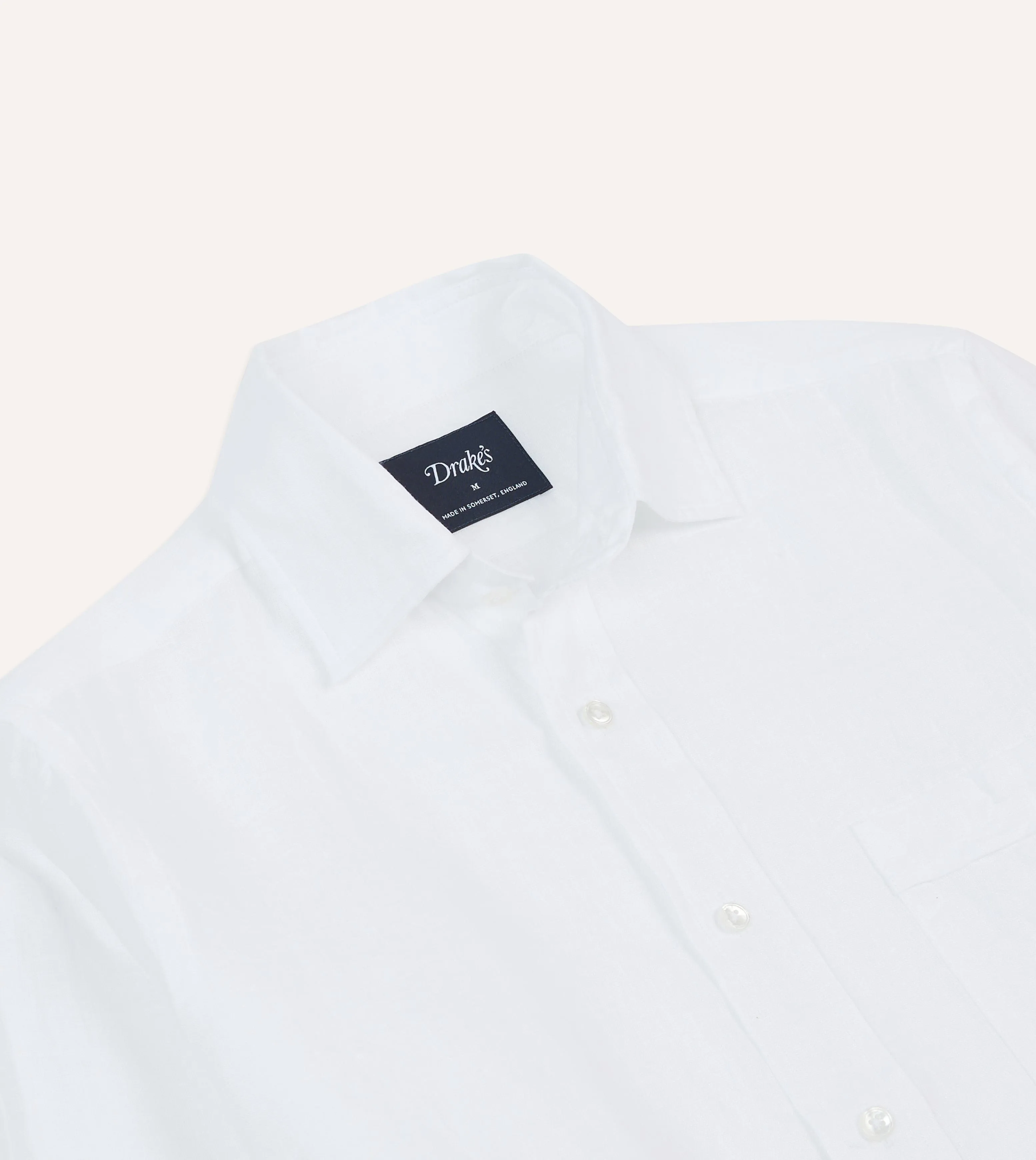 White Linen Spread Collar Shirt Summer Ready