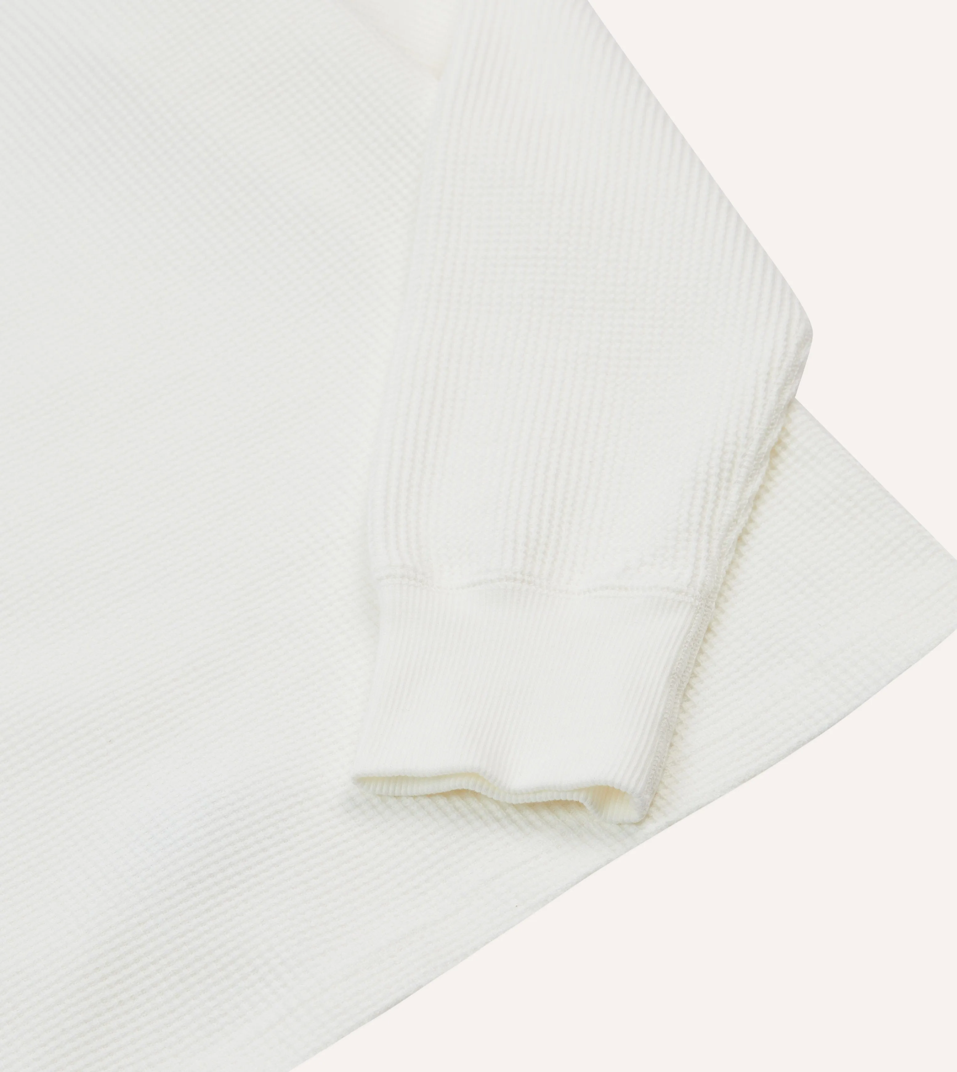 White Waffle Knit Long-Sleeve Hiking T-Shirt Anti-static