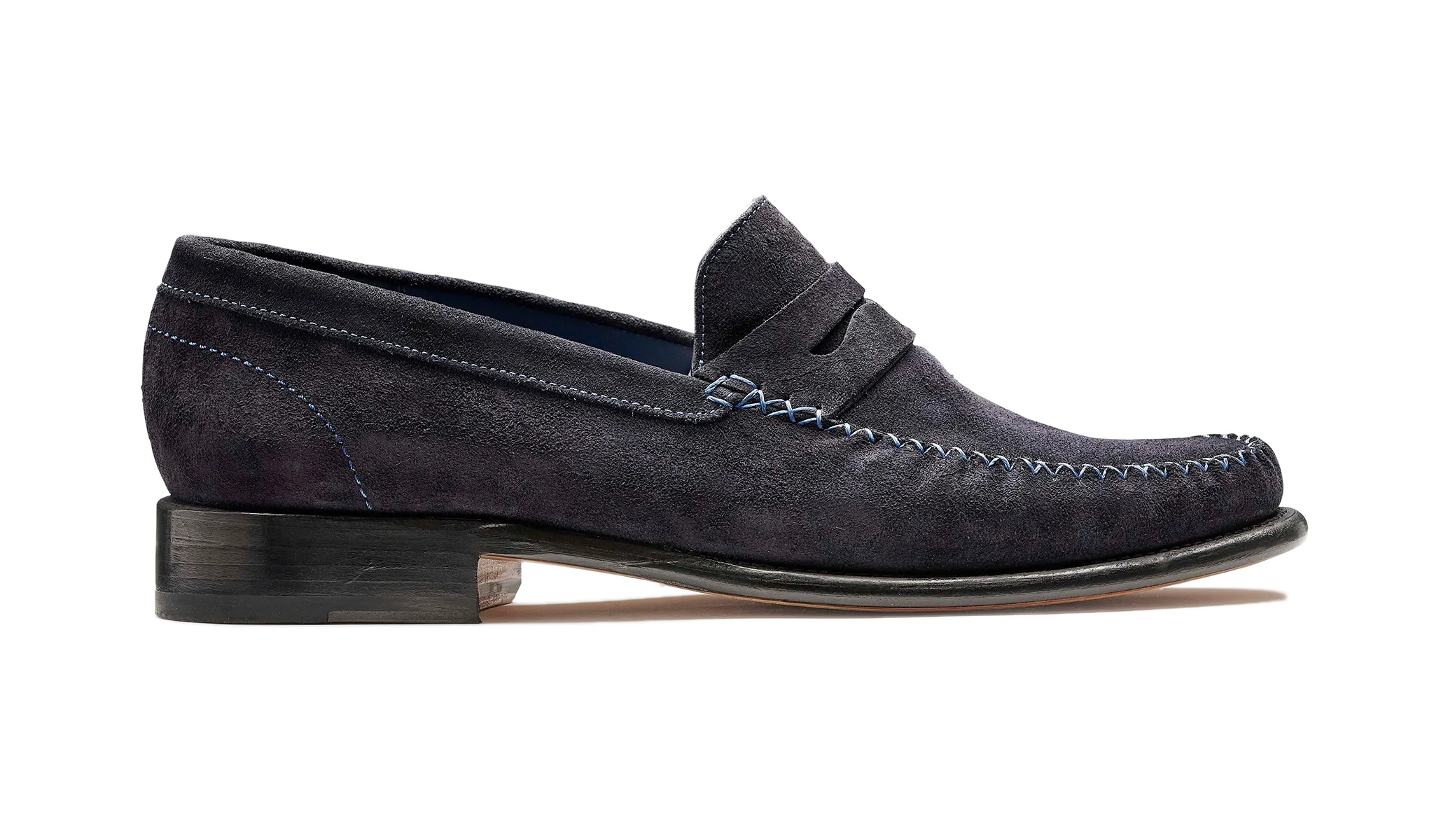 William - Dark Navy Suede Loafer french chic Clear Guard