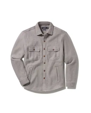 Jojo Herringbone Shirt Jacket - Light Gray Travel Ready Look