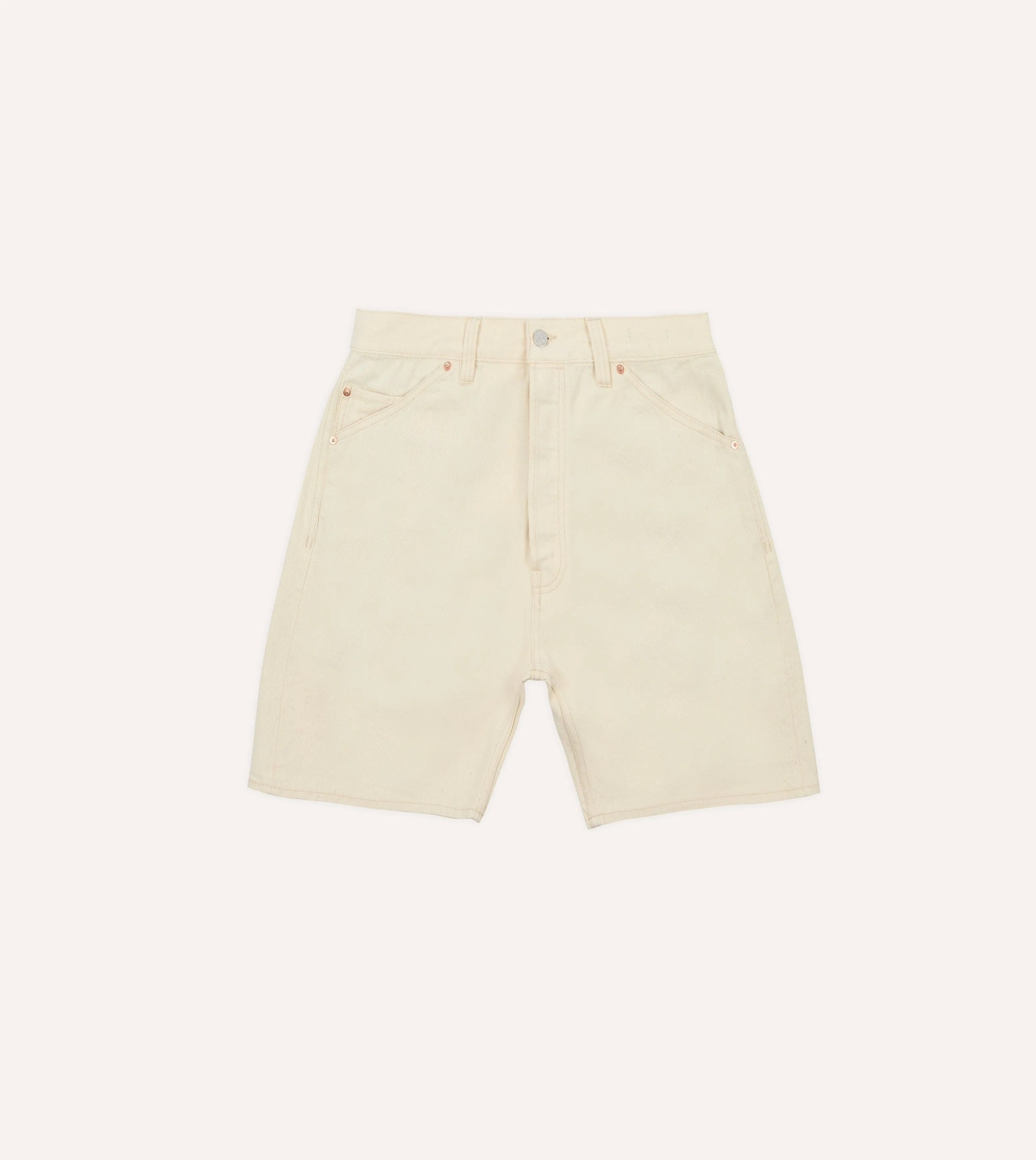 Outdoor Relax Ecru 12.7oz Selvedge Denim Five-Pocket Shorts