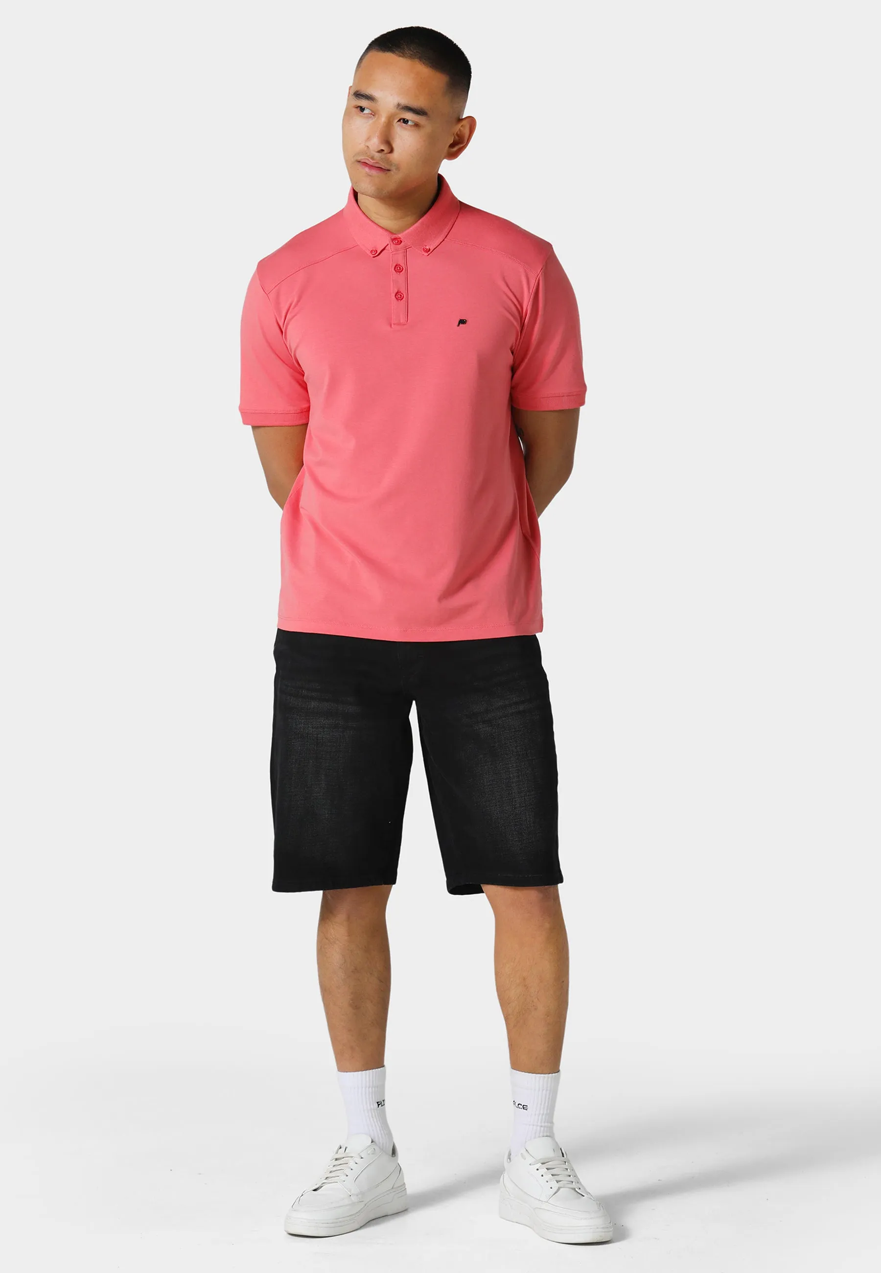 Wolf Black Wash Denim Shorts High Rise Waist