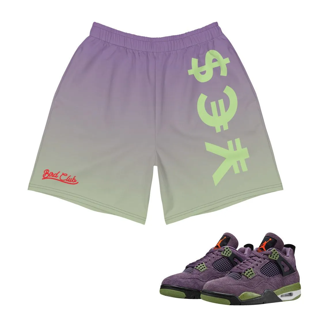 Recycled Polyester Retro 4 Purple Canyon Unisex Shorts