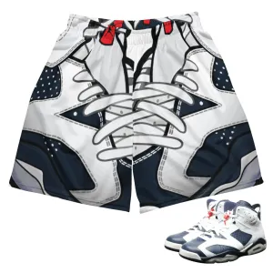 Noise Free Operation Design Retro 6 Olympic Sneaker Mesh Shorts