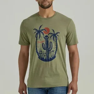 informal gathering Wrangler Men's Coconut Cowboy Graphic T-Shirt in Lichen