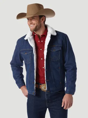Everyday Fit Style Wrangler Men's Cowboy Cut Sherpa Lined Denim Jacket