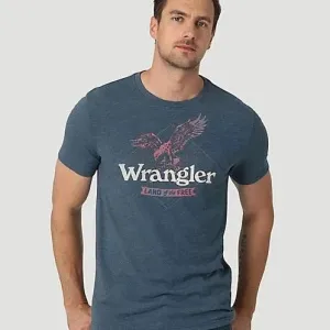 Wrangler Men's Eagle Land Of The Free T-Shirt Perfect Fit Wear