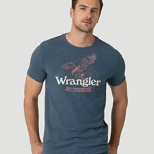 Wrangler Men's Eagle Land Of The Free T-Shirt Perfect Fit Wear